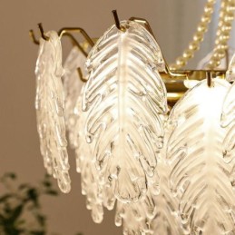 Elegantné sklenené závesné svietidlo Leaf Visiace svetlo