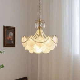 Európske sklenené závesné svietidlo Elegantné závesné svietidlo s hrebenatkami