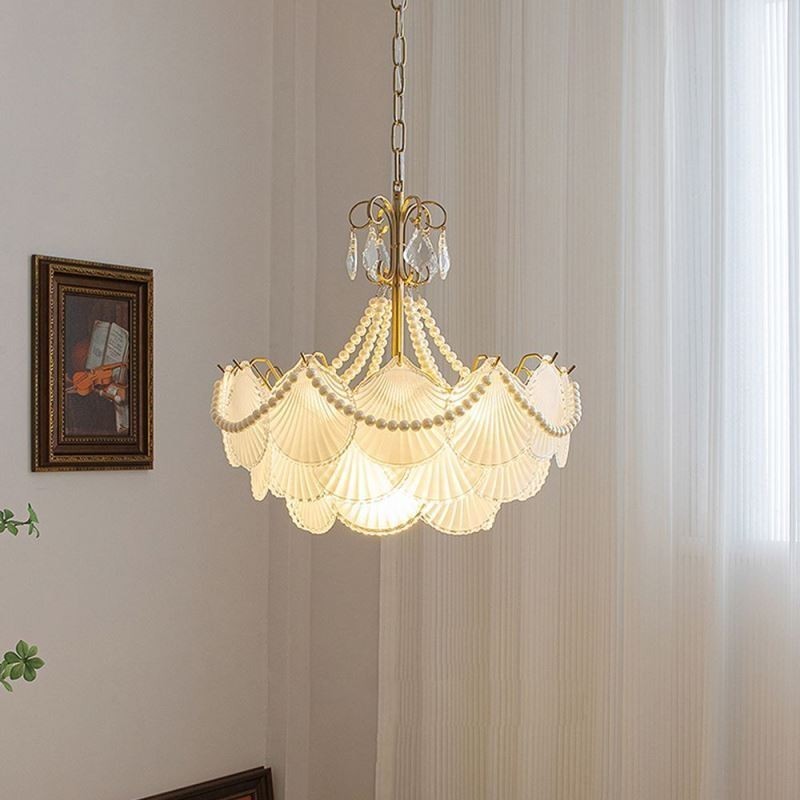 Európske sklenené závesné svietidlo Elegantné závesné svietidlo s hrebenatkami