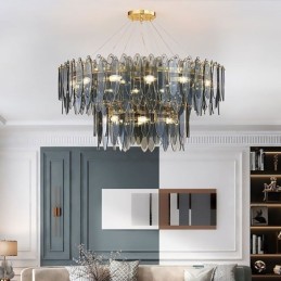 Moderné okrúhle sklenené závesné svietidlo Elegantný sklenený luster