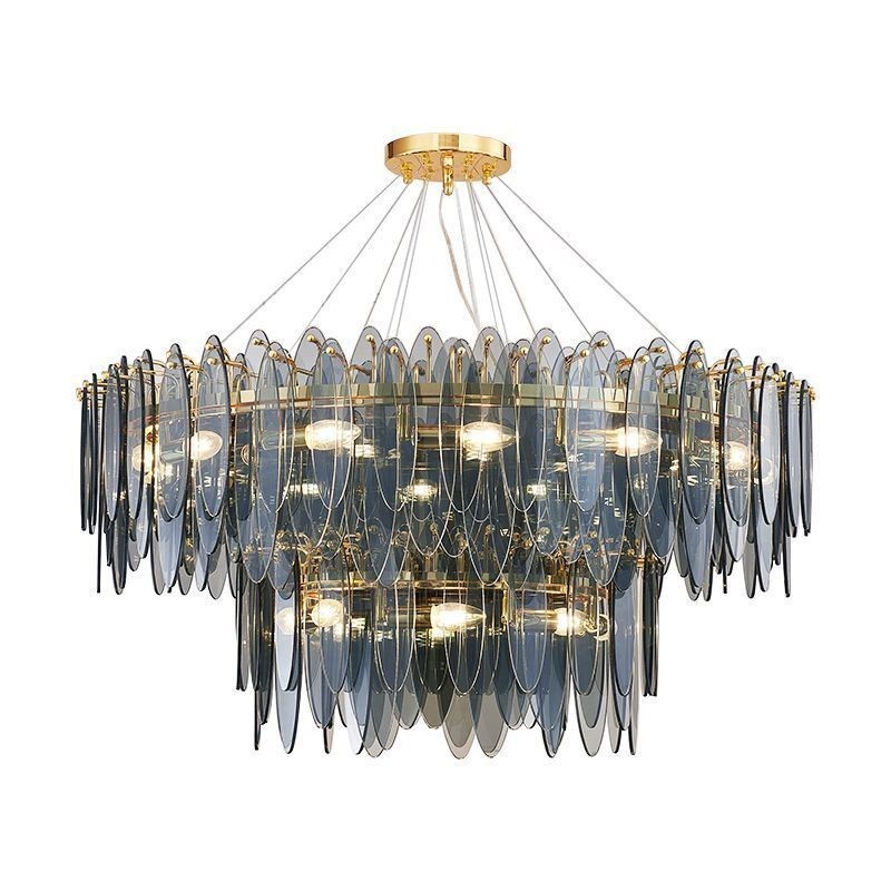 Moderné okrúhle sklenené závesné svietidlo Elegantný sklenený luster