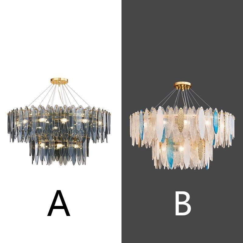 Moderné okrúhle sklenené závesné svietidlo Elegantný sklenený luster