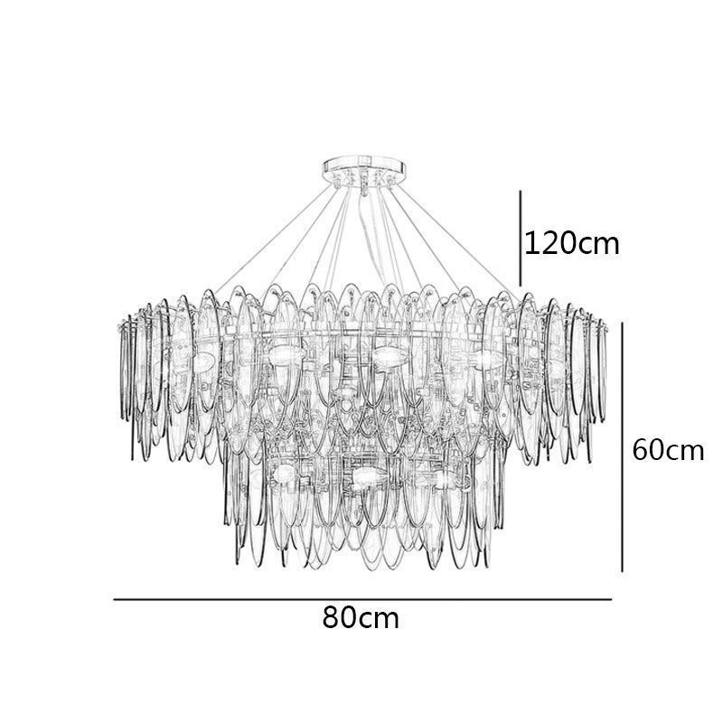 Moderné okrúhle sklenené závesné svietidlo Elegantný sklenený luster