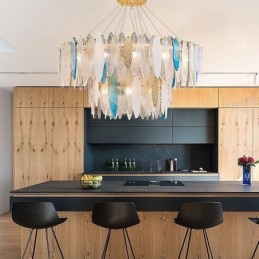 Moderné okrúhle sklenené závesné svietidlo Elegantný sklenený luster