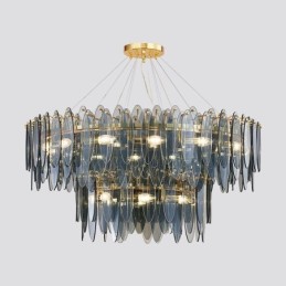 Moderné okrúhle sklenené závesné svietidlo Elegantný sklenený luster