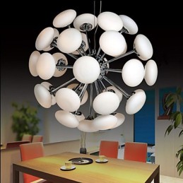 ModernYestaurant Lamp Jednoduché kruhové sklenené umenie Závesná lampa Európskeho štýlu