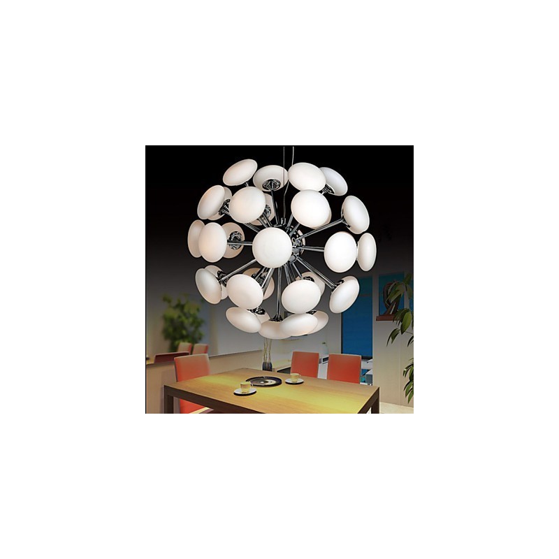 ModernYestaurant Lamp Jednoduché kruhové sklenené umenie Závesná lampa Európskeho štýlu