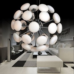 ModernYestaurant Lamp Jednoduché kruhové sklenené umenie Závesná lampa Európskeho štýlu