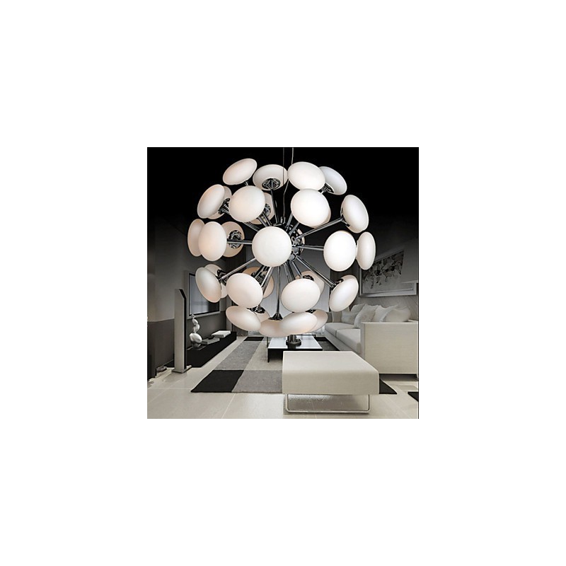 ModernYestaurant Lamp Jednoduché kruhové sklenené umenie Závesná lampa Európskeho štýlu