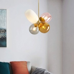 Nordic Unique Pendant Light Colored Glass Princess Balloon Light Children