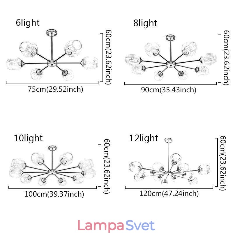 Severské sklenené závesné svetlo Čarovná fazuľová lampa Lusterové osvetlenie