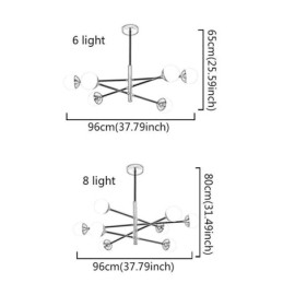 Závesné svietidlo Nordic Glass Luster v tvare magickej fazule