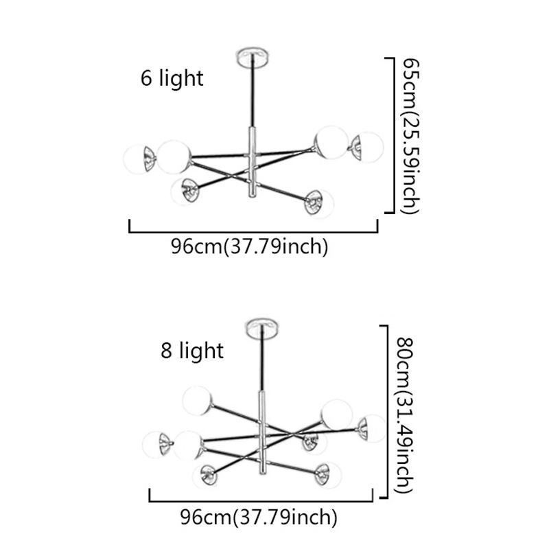Závesné svietidlo Nordic Glass Luster v tvare magickej fazule