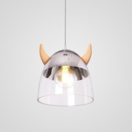 Klasické sklenené závesné svetlo Drevená rohová lampa Kreatívne osvetlenie
