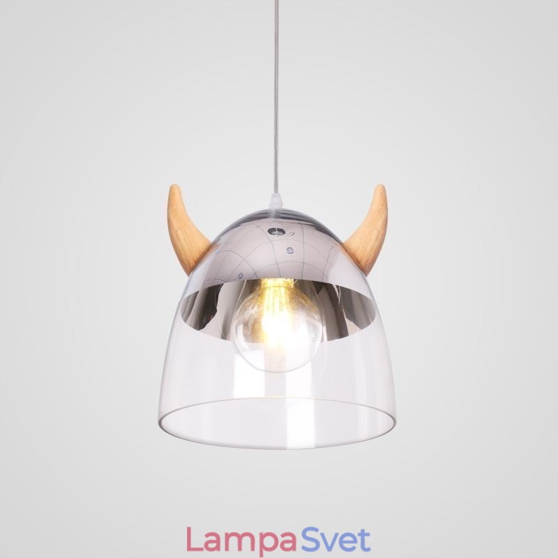 Klasické sklenené závesné svetlo Drevená rohová lampa Kreatívne osvetlenie
