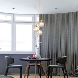 Sklenené závesné svetlo Číra okrúhla lampa v tvare tekvice 1 svetlo