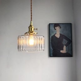 Jelly Jar číre závesné svietidlo z rebrovaného skla s otočným spínačom