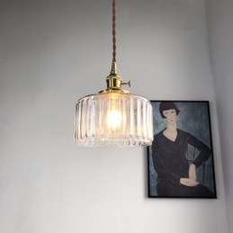 Jelly Jar číre závesné svietidlo z rebrovaného skla s otočným spínačom