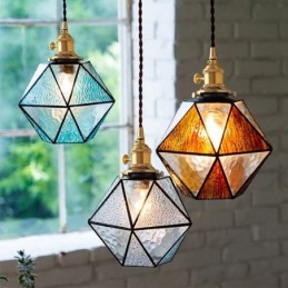 Geometrické farebné sklo Farmhouse Pendant Light