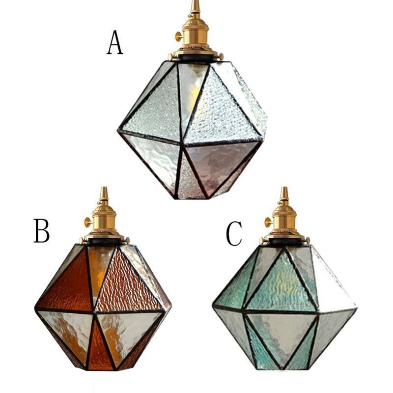 Geometrické farebné sklo Farmhouse Pendant Light