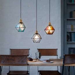 Geometrické farebné sklo Farmhouse Pendant Light
