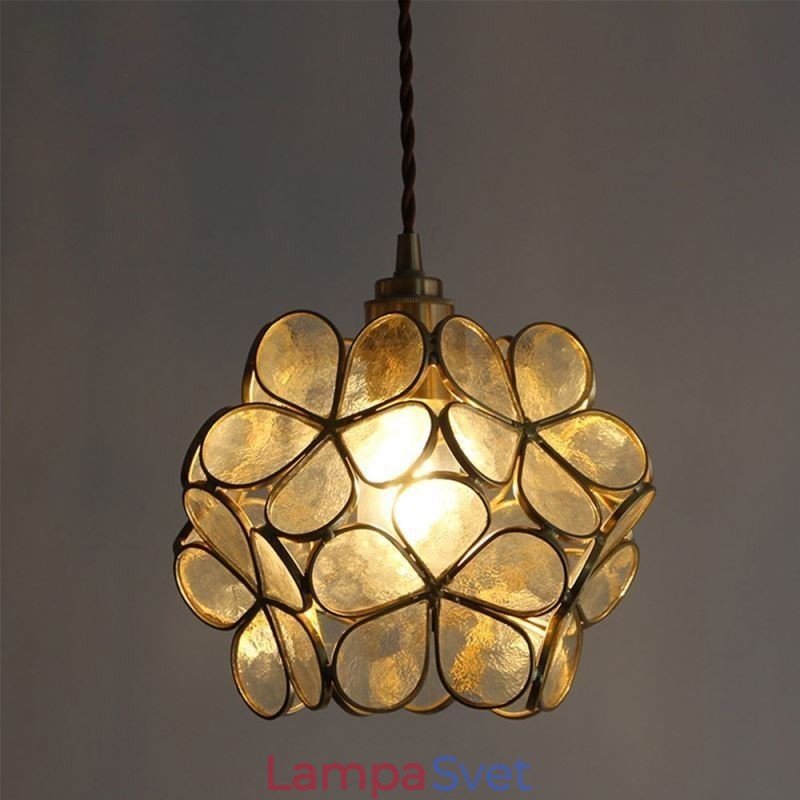 Severské kreatívne závesné svietidlo Sklenené domáce osvetlenie Lampa v tvare okvetného lístka Nočná lampa