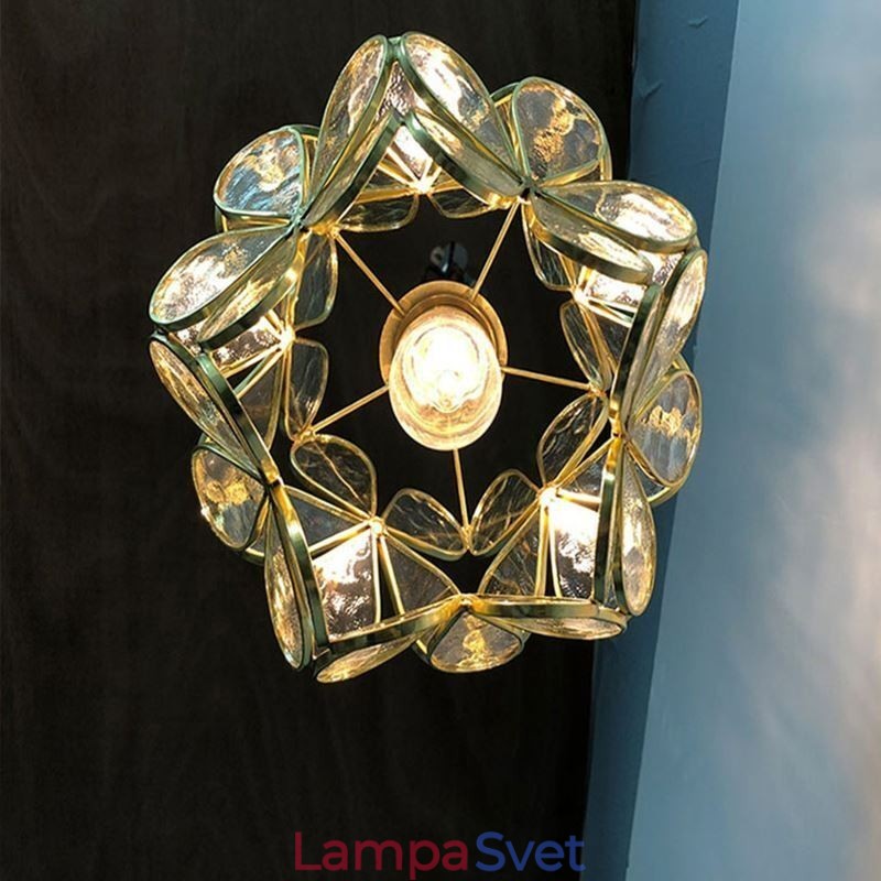 Severské kreatívne závesné svietidlo Sklenené domáce osvetlenie Lampa v tvare okvetného lístka Nočná lampa