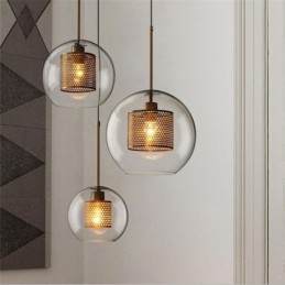 Severské závesné svietidlo Sklenené domáce osvetlenie Lampa okrúhleho tvaru gule Nočná lampa