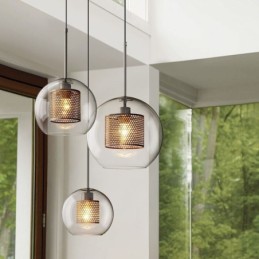 Severské závesné svietidlo Sklenené domáce osvetlenie Lampa okrúhleho tvaru gule Nočná lampa