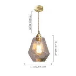 Nordic Retro Závesné svetlo Mosadz sklo Domov Osvetlenie Tower Tvar Lamp Lamp