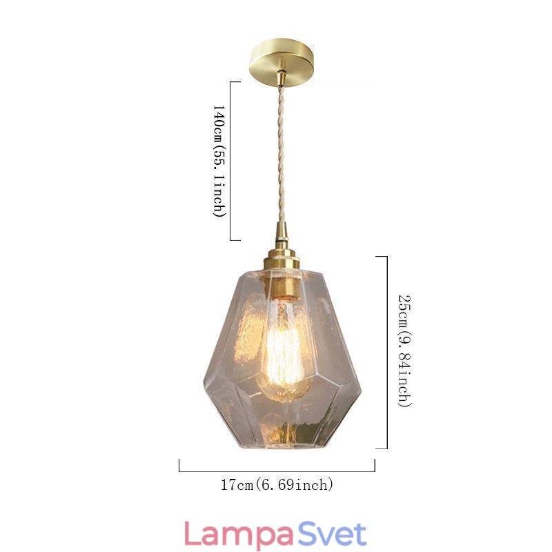 Nordic Retro Závesné svetlo Mosadz sklo Domov Osvetlenie Tower Tvar Lamp Lamp