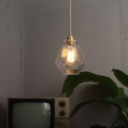 Nordic Retro Závesné svetlo Mosadz sklo Domov Osvetlenie Tower Tvar Lamp Lamp