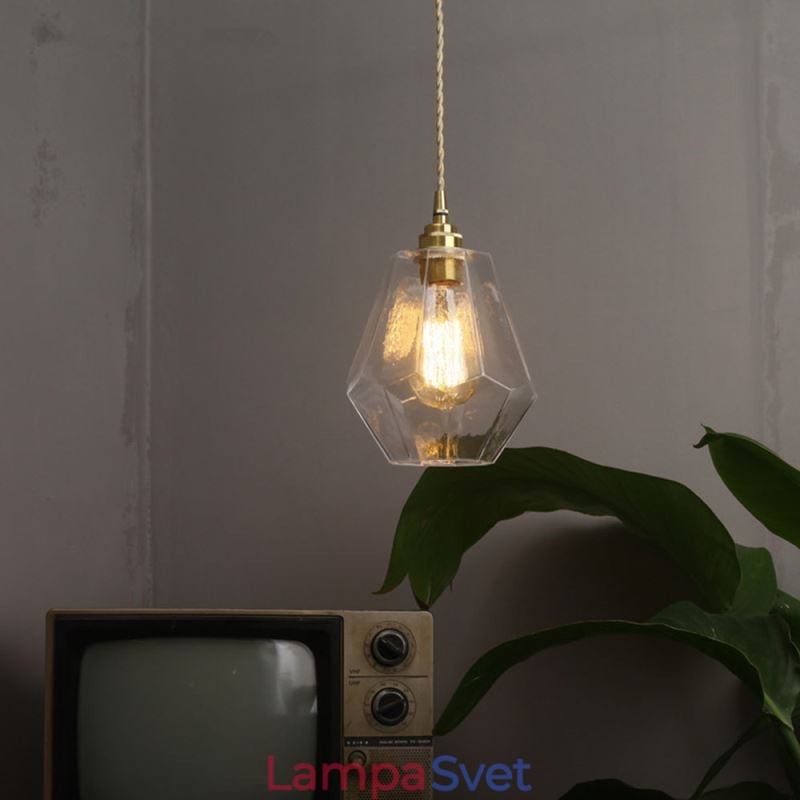 Nordic Retro Závesné svetlo Mosadz sklo Domov Osvetlenie Tower Tvar Lamp Lamp
