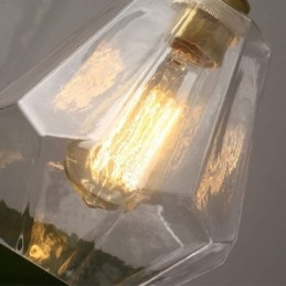 Nordic Retro Závesné svetlo Mosadz sklo Domov Osvetlenie Tower Tvar Lamp Lamp