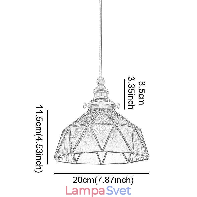 Geometrické závesné svietidlo z farebného skla