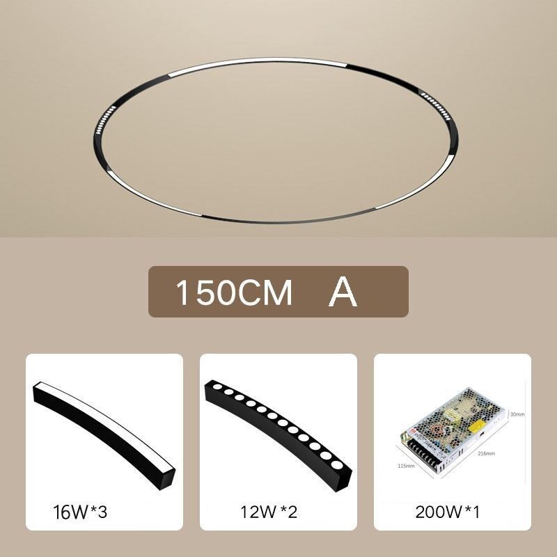 Kruhové dráhové svietidlo Magnetické zapustené dráhové svietidlo 150 cm