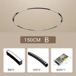 Kruhové dráhové svietidlo Magnetické zapustené dráhové svietidlo 150 cm