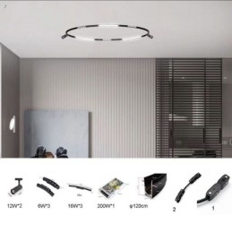 Kruhový dráhový svetelný systém Magnetické zapustené dráhové svietidlo 120 cm
