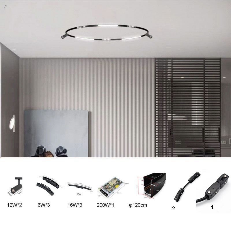 Kruhový dráhový svetelný systém Magnetické zapustené dráhové svietidlo 120 cm