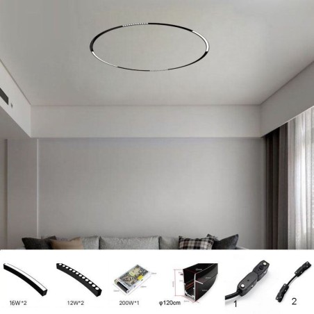 Pásové svietidlo Magnetické zapustené kruhové koľajnicové svietidlo 120 cm Pásové svietidlo Magnetické zapustené kruhové koľajnicové svietidlo 120 cm