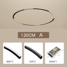 Pásové svietidlo Magnetické zapustené kruhové koľajnicové svietidlo 120 cm