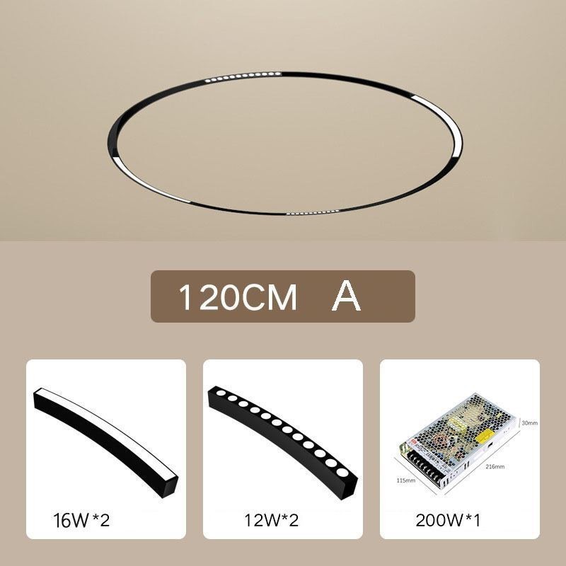 Pásové svietidlo Magnetické zapustené kruhové koľajnicové svietidlo 120 cm