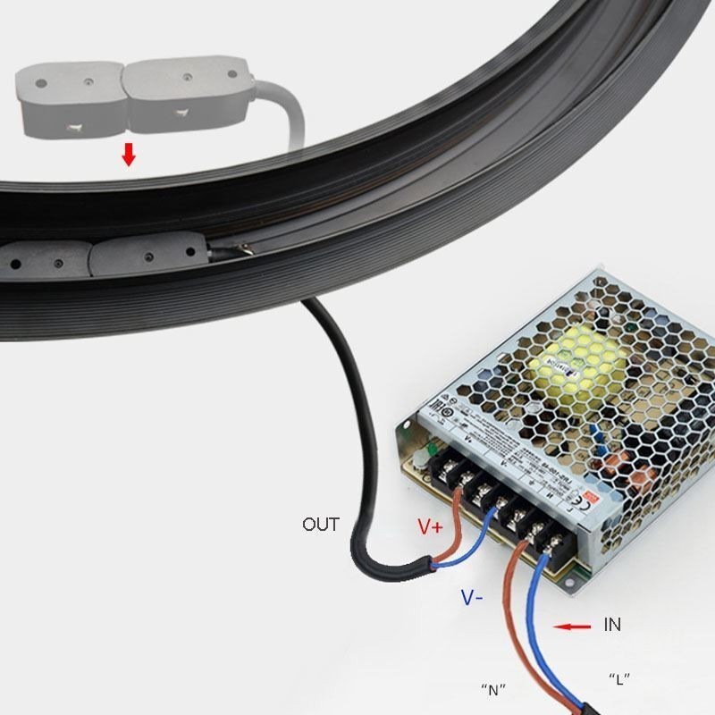 Kruhové magnetické dráhové svietidlo Zapustené bodové dekoratívne svietidlo 80 cm