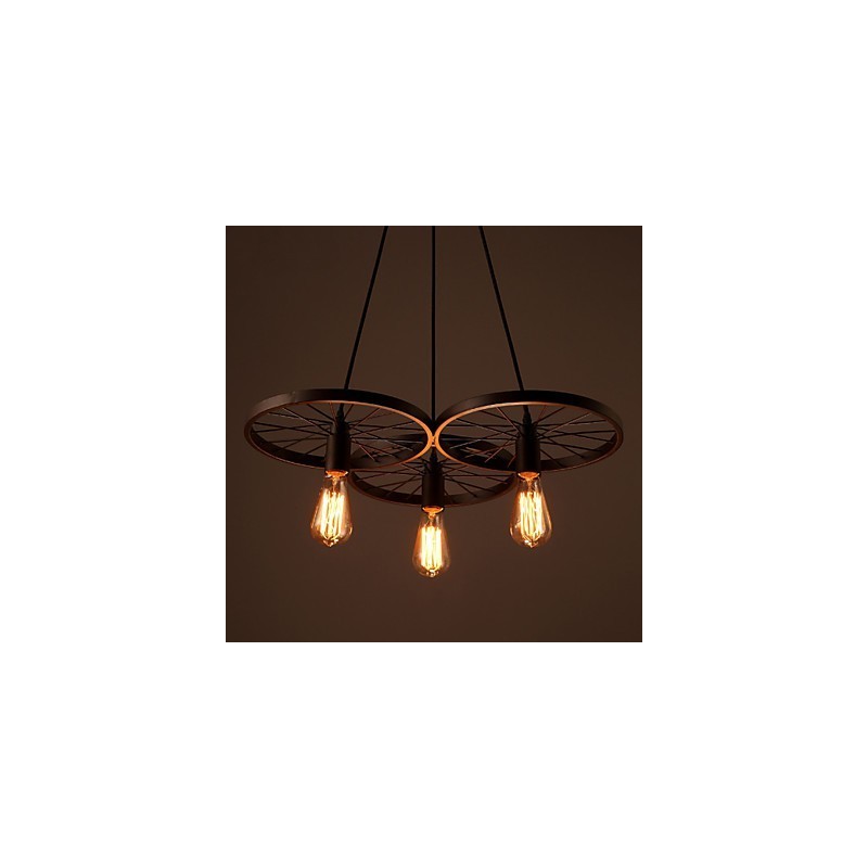Loft Retro závesné lampy Americký vidiecky kovaný luster kolies v industriálnom štýle