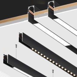 Zapustené koľajnice na osvetlenie koľajníc Magnetický hliníkový profil povrchu koľajníc Ultra tenký svetelný pás koľajníc 100 cm