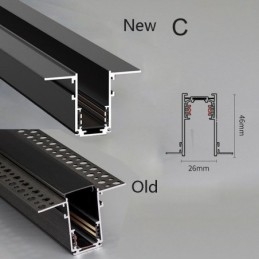 Zapustené koľajnice na osvetlenie koľajníc Magnetický hliníkový profil povrchu koľajníc Ultra tenký svetelný pás koľajníc 100 cm