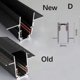 Zapustené koľajnice na osvetlenie koľajníc Magnetický hliníkový profil povrchu koľajníc Ultra tenký svetelný pás koľajníc 100 cm