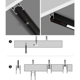 Zapustené koľajnice na osvetlenie koľajníc Magnetický hliníkový profil povrchu koľajníc Ultra tenký svetelný pás koľajníc 100 cm