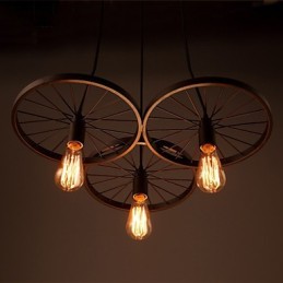 Loft Retro závesné lampy Americký vidiecky kovaný luster kolies v industriálnom štýle