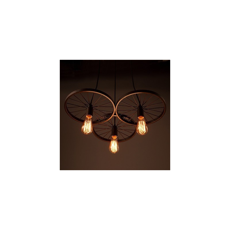 Loft Retro závesné lampy Americký vidiecky kovaný luster kolies v industriálnom štýle